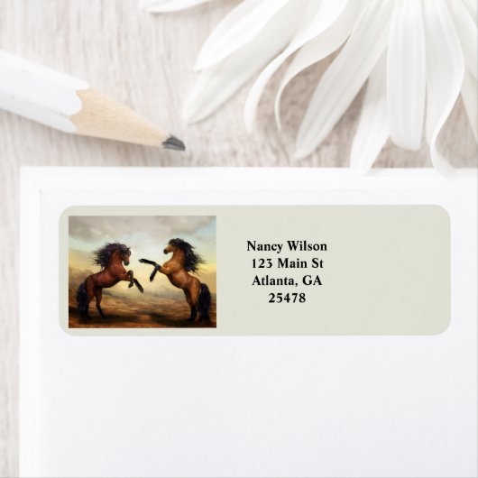 paar wilde paarden etiket (Insitu)