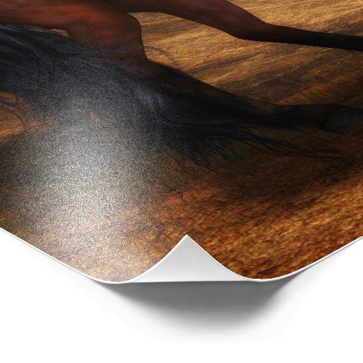 paar wilde paarden foto afdruk (Hoek)