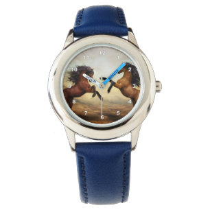 paar wilde paarden horloge