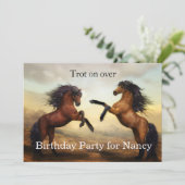 paar wilde paarden kaart (Staand voorkant)