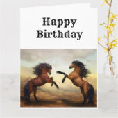 paar wilde paarden kaart (Gele Bloem)