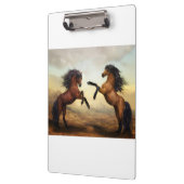 paar wilde paarden klembord (Links)