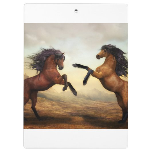 paar wilde paarden klembord (Achterkant)