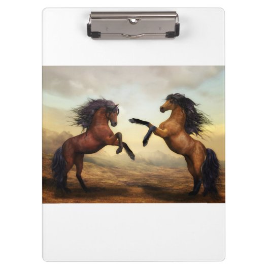 paar wilde paarden klembord (Voorkant)