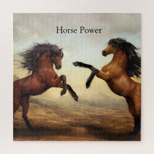 paar wilde paarden legpuzzel (Verticaal)