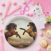 paar wilde paarden papieren bordje (Feest)