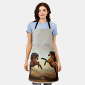 paar wilde paarden schort (Gedragen)