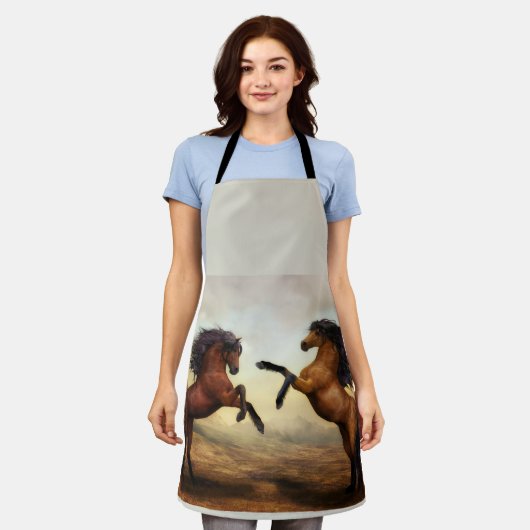 paar wilde paarden schort (Gedragen)