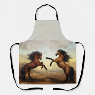paar wilde paarden schort