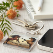 paar wilde paarden  sleutelhanger (Voorkant Rechts)