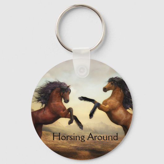 paar wilde paarden sleutelhanger (Voorkant)