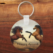 paar wilde paarden sleutelhanger (Voorkant)