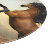 paar wilde paarden snijplank (Hoek)