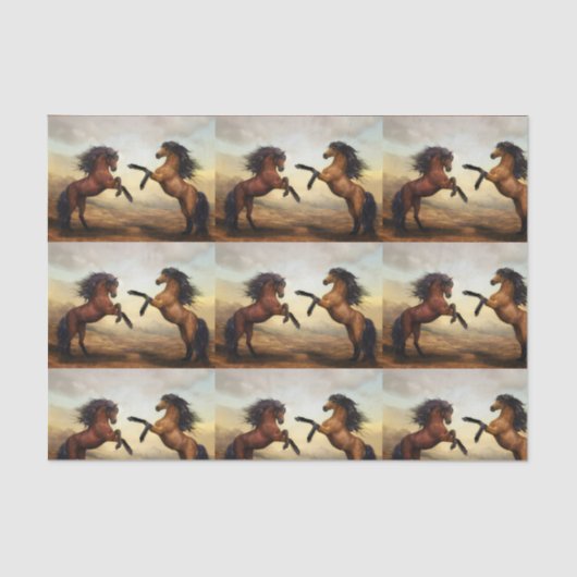 paar wilde paarden tissuepapier (Voorkant)