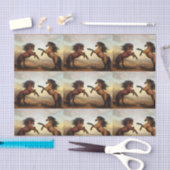 paar wilde paarden tissuepapier (Craft)