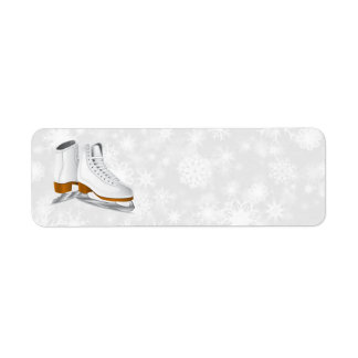 Paar witte ijs schaatsen adresetiketten etiket
