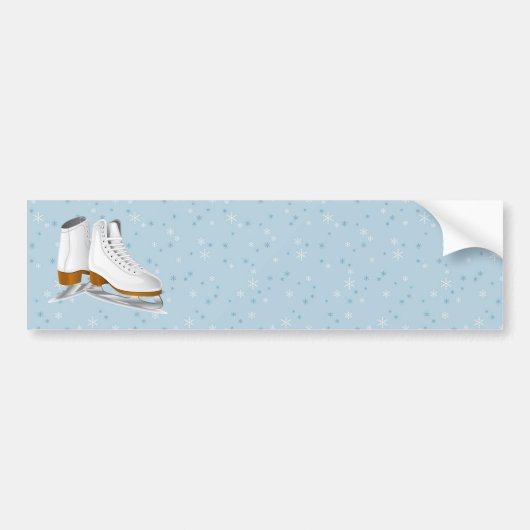 paar witte ijs schaatsen bumpersticker (Voorkant)