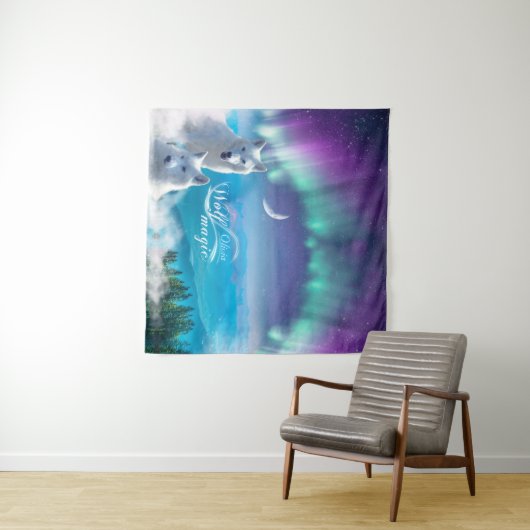 Paar witte wolven Persoonlijk Wandkleed (In Situ (horizontaal))