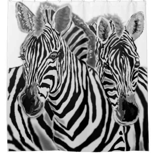 Paar Zebra Douchegordijn (Voorkant)