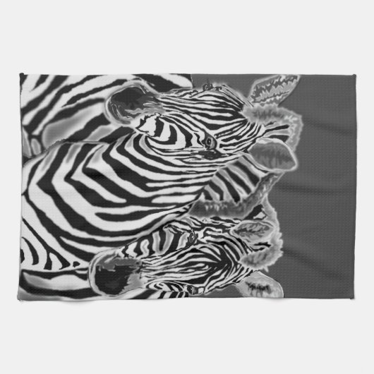 Paar Zebra keukenhanddoek - Kies kleur (Horizontaal)