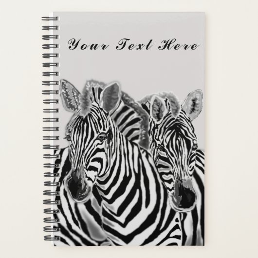 Paar Zebra Planner met aangepaste tekst (Voorkant)