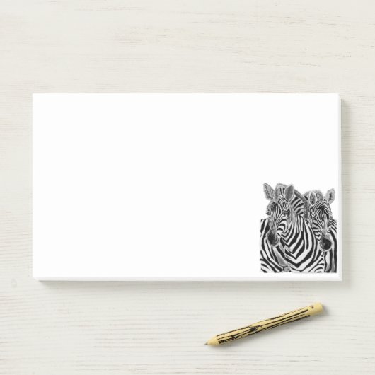 Paar Zebra Post it Notes (Op bureau)