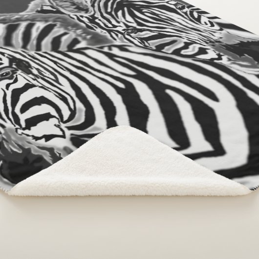 Paar Zebra Sherpa Blanket Sherpa Deken (3/4)