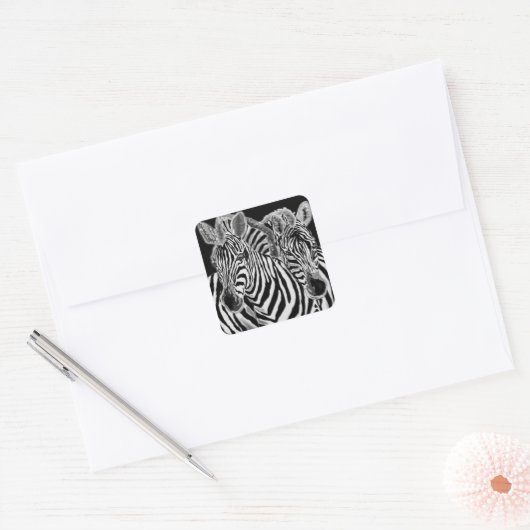 Paar Zebra Sticker (Envelop)