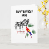 Paar Zebra's op verjaardagskaarten, aanpassen Kaart (Gele Bloem)