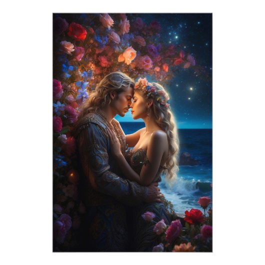 *~* Paar Zee Fantasy Romance AP51 Flower Foto Afdruk (Voorkant)