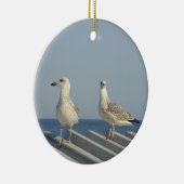 Paar zeemeeuwen keramisch ornament (Rechts)
