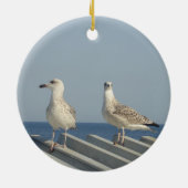 Paar zeemeeuwen keramisch ornament (Achterkant)