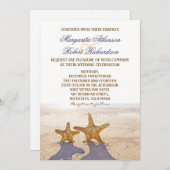 paar zeesterren strand bruiloft uitnodigingen (Voorkant / Achterkant)