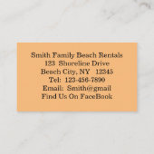 Paar zit op strand op het Visitekaartje (Achterkant)