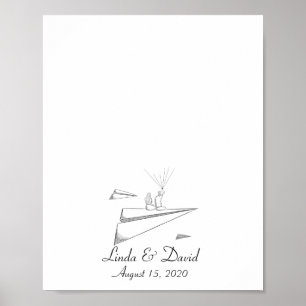 Paar Zitplaats op papieren Vingerprintplaten Poster