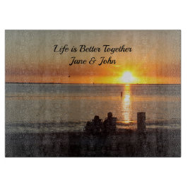 Paar zittend op Florida strand snijplank