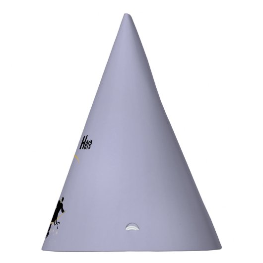 Paar zittend op Yellow Crescent Moon Angry Face Feesthoedjes (Rechts)