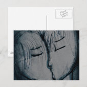 paar zoenen, romantisch briefkaart (Voorkant / Achterkant)