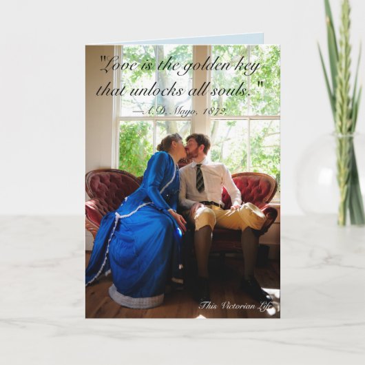 Paar zoenen, Victoriaans citaat Kaart (Voorkant)