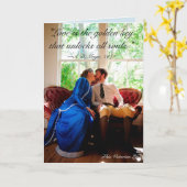 Paar zoenen, Victoriaans citaat Kaart (Gele Bloem)