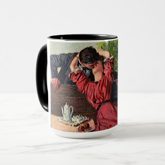  paar zogende Valentijnse  Mok (Voorkant links)