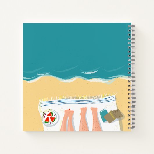 Paar Zonnebaden Gepersonaliseerd Reisjournaal Notitieboek (Achterkant)