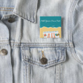 Paar Zonnebaden Gepersonaliseerde Reizen Vierkante Button 5,1 Cm (In situ)