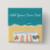 Paar Zonnebaden Gepersonaliseerde Reizen Vierkante Button 5,1 Cm (Voorkant)