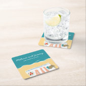 Paar Zonnebaden op het strand Gepersonaliseerd Kartonnen Onderzetters (Insitu)