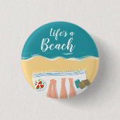 Paar Zonnebaden op het strand Slogan Ronde Button 3,2 Cm (Voorkant)