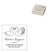 Paar Zwanen bruiloft Jubileum Dank u Rubberstempel (Gestempeld)