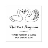 Paar Zwanen bruiloft Jubileum Dank u Zelfinktende Stempel (Design)