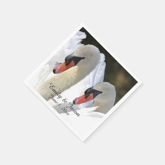Paar zwanen servetten (Hoek)