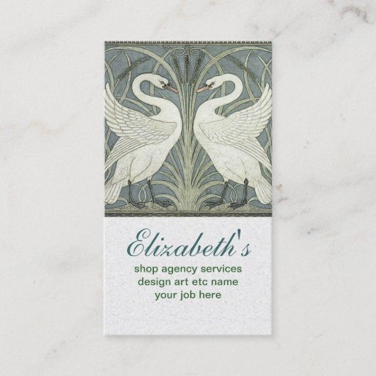 paar zwanen visitekaartje (Voorkant)